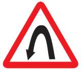 Left Hairpin Bend Sign