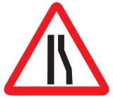 Reduced Carriageway Sign