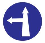 Compulsory Ahead or turn right Sign