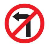 Left Turn Prohibited Sign